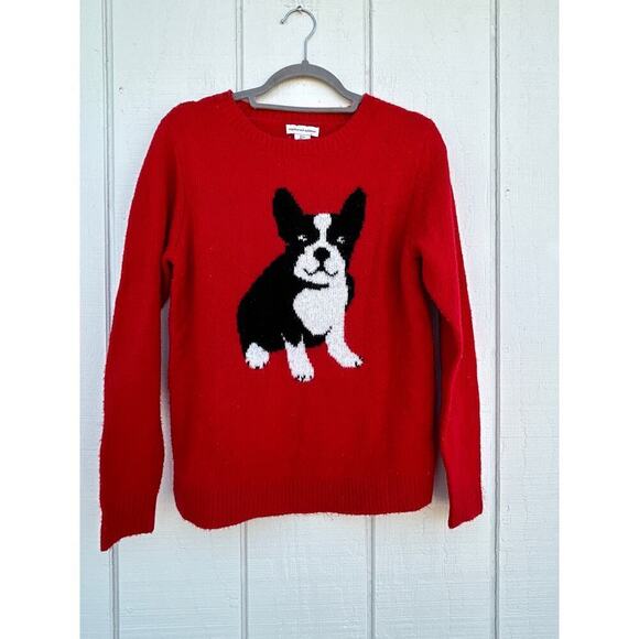 Cupcakes & Cashmere Red French Bulldog Sweater, Size S - Picture 1 of 6